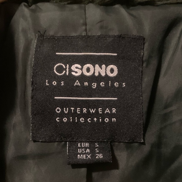 Green Faux Fur Bomber Jacket from Ci Sono Brand - Picture 3 of 4